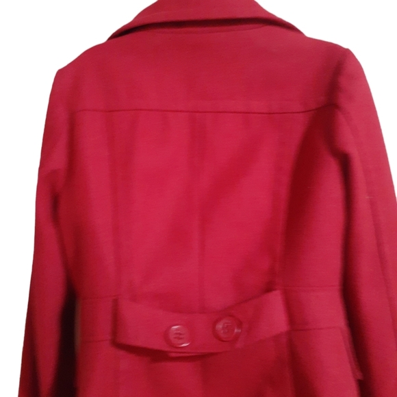 CoffeeShop Wool Blend Red Peacoat - Picture 4 of 10